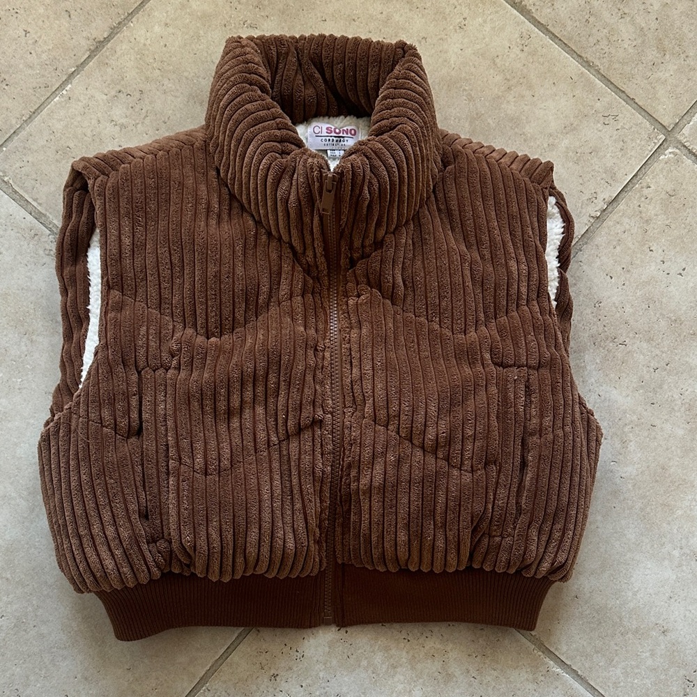 CI Sono Brown Corduroy Kids Vest, Size Large (155)